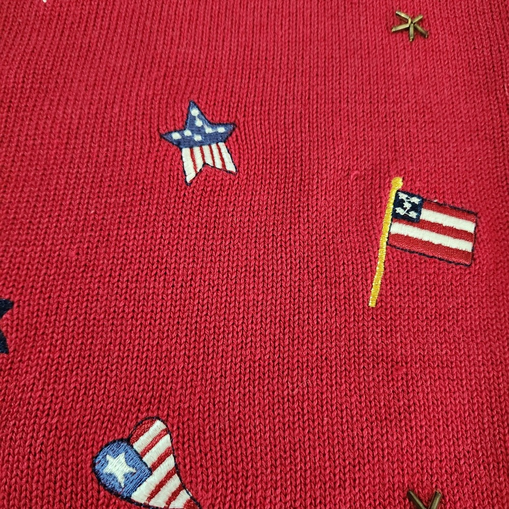 Croft & Barrow Lrg 4th of July Embroidered Button Cardigan‎ Vintage Patriotic - Picture 5 of 13